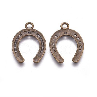 Tibetan Style Alloy Horseshoe Pendants X-TIBEP-23708-AB-NR-1