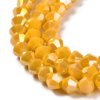 Opaque Solid Color Electroplate Glass Beads Strands GLAA-F029-P4mm-A04-1