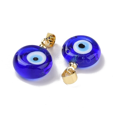 Handmade Lampwork Evil Eye Pendants X-LAMP-P057-01G-02-1