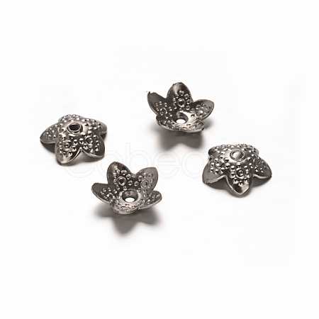 Tarnish Resistant 5-Petal 304 Stainless Steel Bead Caps STAS-D111-44-1