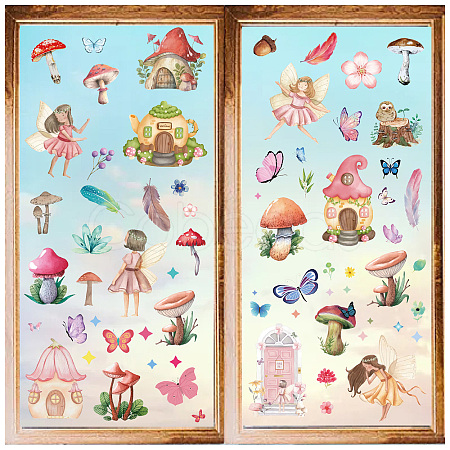8 Sheets 8 Styles PVC Waterproof Wall Stickers DIY-WH0345-136-1