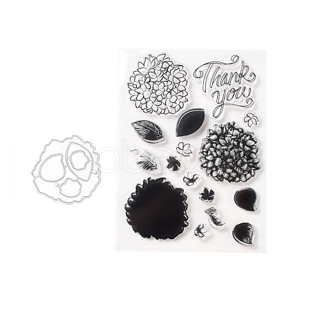 Clear Silicone Stamps and Carbon Steel Cutting Dies Set DIY-F105-01-1