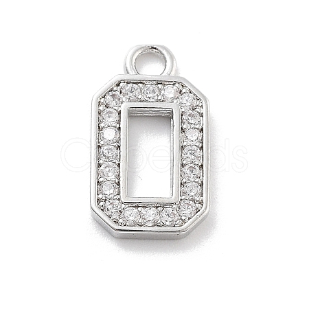 Brass Micro Pave Clear Cubic Zirconia Pendants ZIRC-I067-02A-1