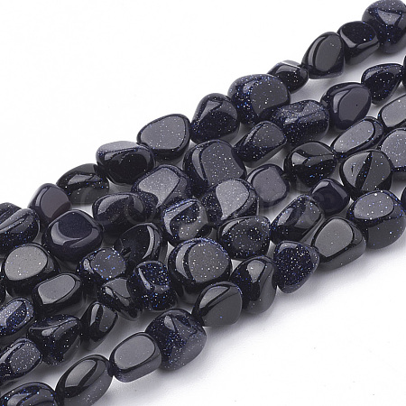 Synthetic Blue Goldstone Beads Strands X-G-S340-02-1
