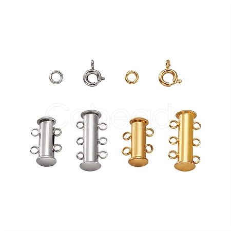 Brass Magnetic Slide Lock Clasps KK-TA0007-17-1