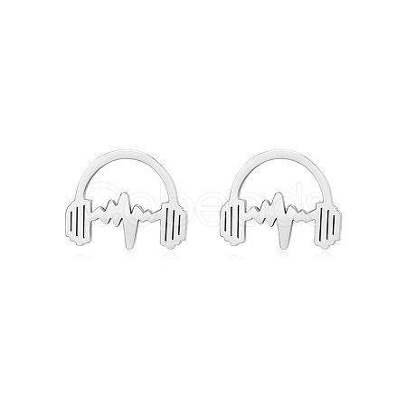 Fashionable Stainless Steel Earbuds for Women's Daily Wear OO6241-2-1