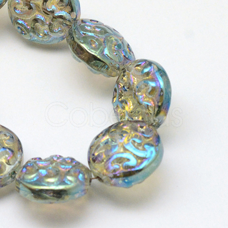 Electroplate Glass Beads Strands X-EGLA-Q063-04-1