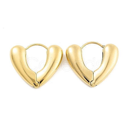 Ion Plating(IP) 304 Stainless Steel Heart Huggie Hoop Earrings for Women EJEW-C096-16G-1