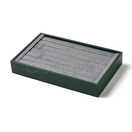 6-Slot Rectangle PU Leather Rings Display Trays with Gray Velvet Inside VBOX-C003-03-1