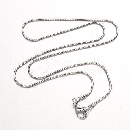 Brass Round Snake Chain Necklaces X-NJEW-R171-01-1