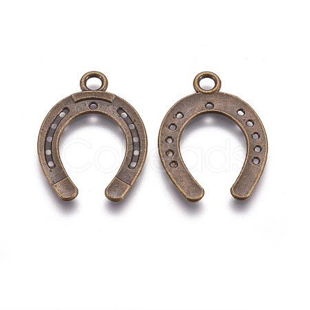 Tibetan Style Alloy Horseshoe Pendants X-TIBEP-23708-AB-NR-1