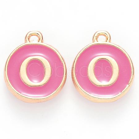 Golden Plated Alloy Enamel Charms ENAM-S118-08O-1