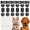 Nbeads Pet Tag Set, with 40Pcs Aluminium Pendants, with 40Pcs 304 Stainless Steel Jump Rings and 40Pcs Iron Ball Chains, Black, 25~38x25~38x1mm, Hole: 2.5~3.5mm