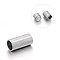 Tarnish Resistant Matte 304 Stainless Steel Column Magnetic Clasps with Glue-in Ends, Stainless Steel Color, 20x10mm, Hole: 8mm