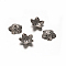 Tarnish Resistant 5-Petal 304 Stainless Steel Bead Caps, Stainless Steel Color, 10x3mm, Hole: 1.5mm