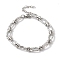 Non-Tarnish 304 Stainless Steel Twisted Oval Link Chain Bracelets for Women, Stainless Steel Color, 6-3/4 inch(17cm)