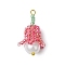 Handmade Glass Seed Beads, Loom Pattern, with Glass Pearl Beads, Lily of the Valley Pendant, Camellia, 26.5x15x15mm, Hole: 1.6mm