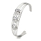 Non-Tarnish 304 Stainless Steel Hollow Open Cuff Bangles, Nuggets, 2-3/4~2-7/8 inch(6.9~7.3cm)x1-7/8 inch(4.7cm)