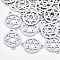 Tarnish Resistant 201 Stainless Steel Links connectors, Laser Cut Links, for Jewish, Flat Round with Star of David, Stainless Steel Color, 20x15x1mm, Hole: 1.8mm