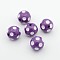 Chunky Bubblegum Acrylic Beads, Round with Polka Dot Pattern, Medium Orchid, 20x19mm, Hole: 2.5mm, Fit for 5mm Rhinestone