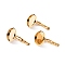 304 Stainless Steel Leverback Earring Settings, Flat Round, Real 18K Gold Plated, Tray: 6mm, 16x8x11mm, Pin: 0.7mm