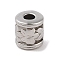 Tarnish Resistant 304 Stainless Steel Beads, Column with Flower, Stainless Steel Color, 7.5x6.5mm, Hole: 2.5mm