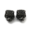 Ion Plating(IP) 304 Stainless Steel European Beads, Large Hole Beads, Leopard Head, Black, 14x10.7x9mm, Hole: 5mm