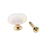 Flat Round Opalite Drawer Knobs, with Brass, Cabinet Pulls Handles, Doorknob Accessories, 25x7mm