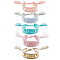 FIBLOOM 5Pcs 5 Colors Adjustable Nylon Braided Cord Bracelets Set, Tassel Charms Word Love Bracelets for Women, Mixed Color, 1-3/4~2-1/2 inch(4.5~6.2cm), 1Pc/color