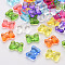 Transparent Acrylic Pendants, Bowknot, Mixed Color, 13.5x18x5.5mm, Hole: 2.5mm, about 625pcs/500g