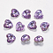 Faceted Glass Rhinestone Charms, Imitation Austrian Crystal, Heart, Vitrail Light, 6x6x3mm, Hole: 0.5mm