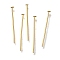 Brass Flat Head Pins, Lead Free & Cadmium Free, Real 24K Gold Plated, 20x0.7mm, Head: 2mm