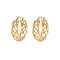 Elegant Fashion Hollow Out Round Zircon Stud Earrings for Women, Golden, Hoop Earrings