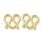 Brass S-Hook Clasps, Long-Lasting Plated, Lead Free & Cadmium Free, Golden, 9x10x1mm