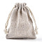 Cotton Packing Pouches Drawstring Bags, Gift Sachet Bags, Muslin Bag Reusable Tea Bag, Wheat, 9.5x7.5cm