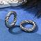 Ring 316 Surgical Stainless Steel Hoop Earrings, Nose Rings, Antique Silver, 19.5x3.5mm