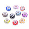 Opaque Acrylic European Beads, Large Hole Beads, Rondelle, Mixed Color, 11x5.5mm, Hole: 5mm, about 1330pcs/500g