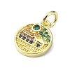 Brass Micro Pave Colorful Cubic Zirconia Pendants KK-H475-18G-04-2