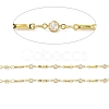 Real 18K Gold Plated Brass Flat Round & Bar Link Chains CHC-C001-08G-2