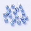 Pearlized Handmade Porcelain Round Beads X-PORC-S489-6mm-12-1