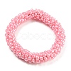 Crochet Glass Beads Braided Stretch Bracelet BJEW-K232-01D-1