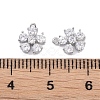 Brass Micro Pave Clear Cubic Zirconia Pendants KK-K351-42B-P-3