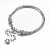 304 Stainless Steel European Round Snake Chains Bracelets STAS-J015-04-1