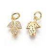 Brass Micro Pave Cubic Zirconia Charms ZIRC-J021-12-RS-3