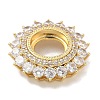 Rack Plating Brass Micro Pave Clear Cubic Zirconia Cabochon Connector Setttings KK-L224-027G-02-2