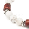 Natural Howlite Beaded Stretch Bracelet for Women or Men BJEW-JB07732-03-5