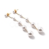 Round Plastic Pearl Beaded Long Chain Dangle Stud Earrings STAS-D179-05G-1