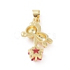 Brass Micro Pave Cubic Zirconia Pendants KK-E074-03G-03-2