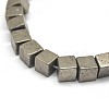 Cube Natural Pyrite Beads Strands G-I126-17-10x10mm-3
