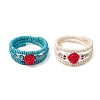 Resin and Synthetic Turquoise Wrap Bracelets Sets BJEW-JB10759-1